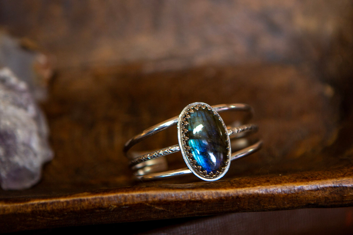 Sterling Silver Labradorite Cuff