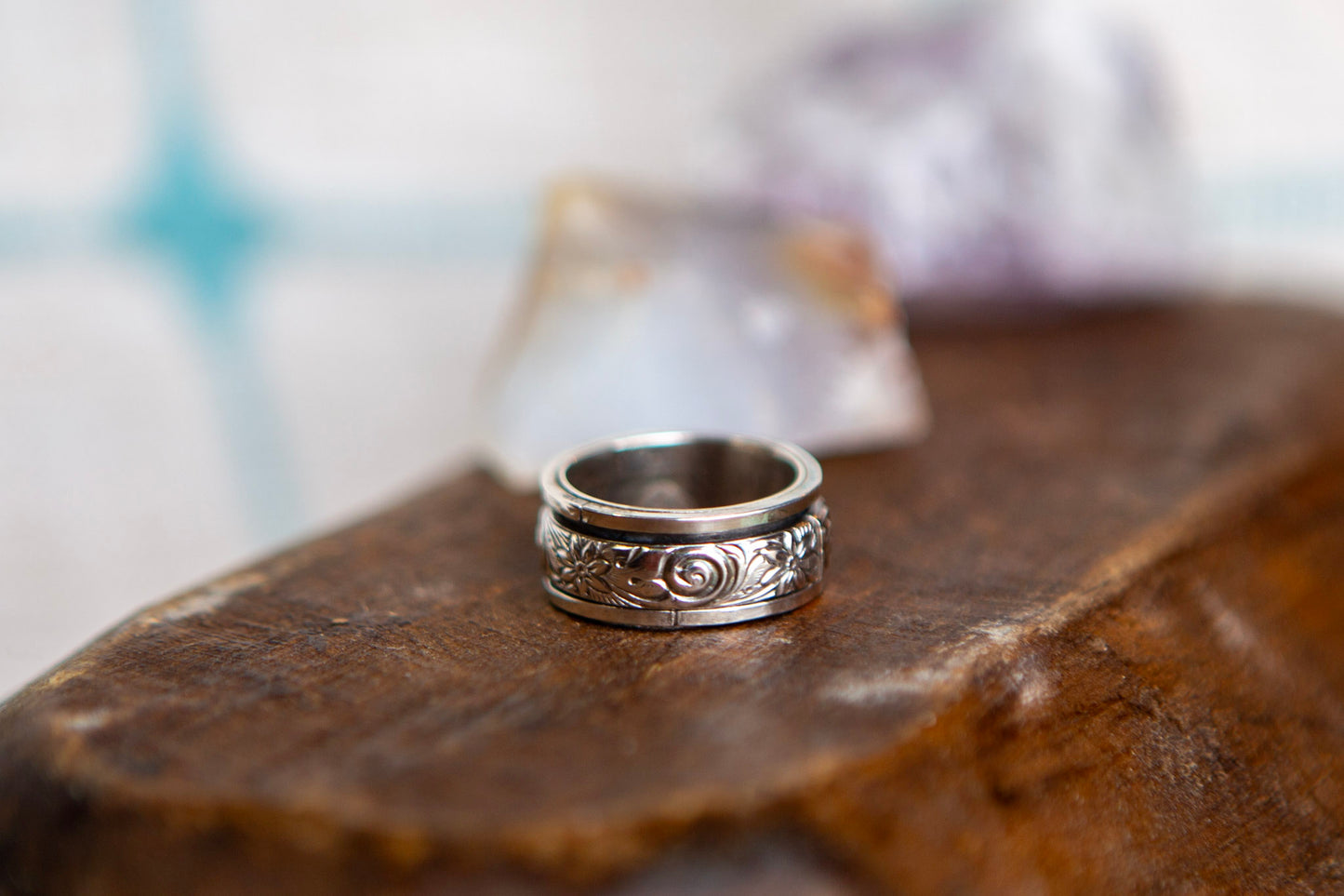 Sterling Silver Spinner Ring size 7