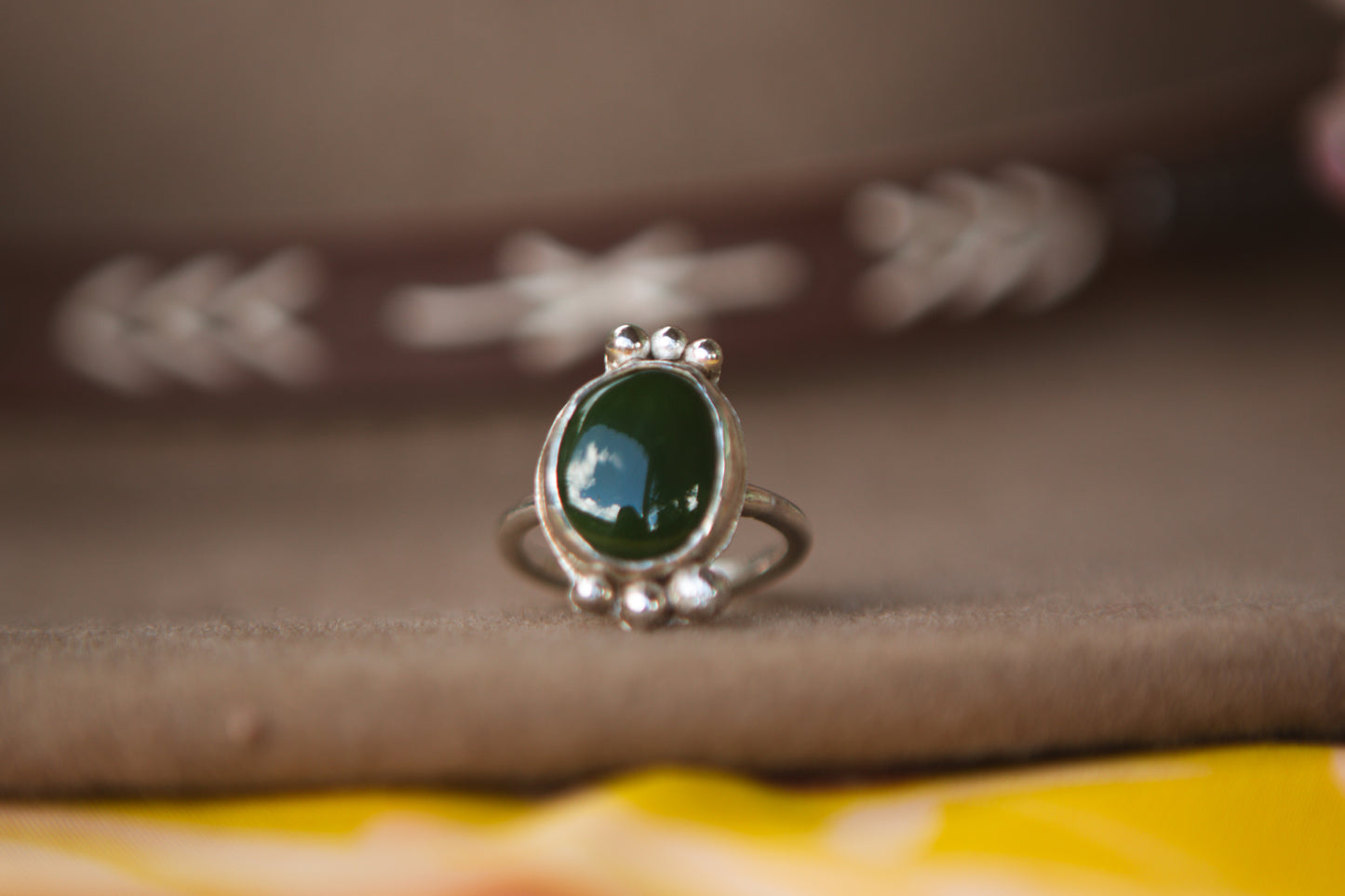 Jade Statement Ring // Size 7