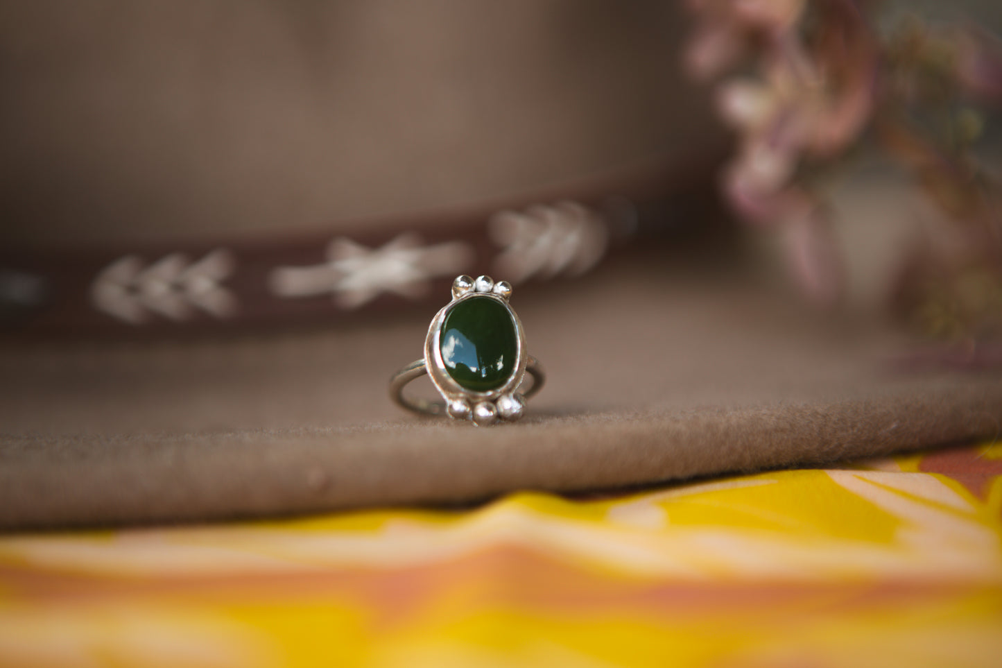 Jade Statement Ring // Size 7