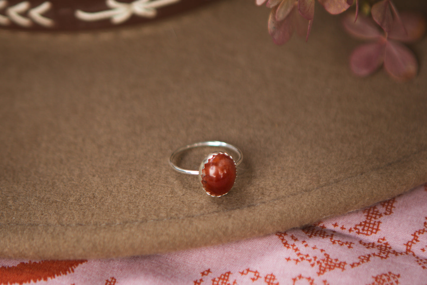 Stacker Gemstone Ring // Sunstone size 8.25
