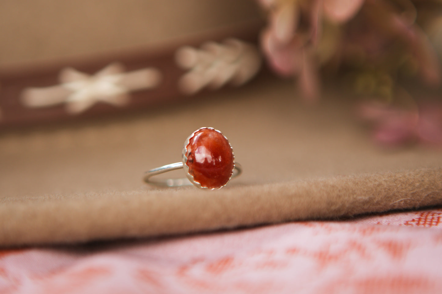 Stacker Gemstone Ring // Sunstone size 8.25