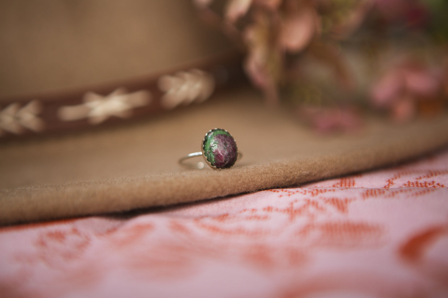 Stacker Gemstone Ring // Anyolite with Ruby multiple sizes