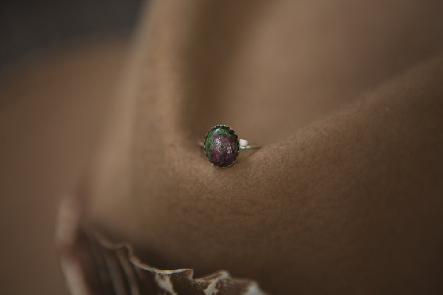 Stacker Gemstone Ring // Anyolite with Ruby multiple sizes