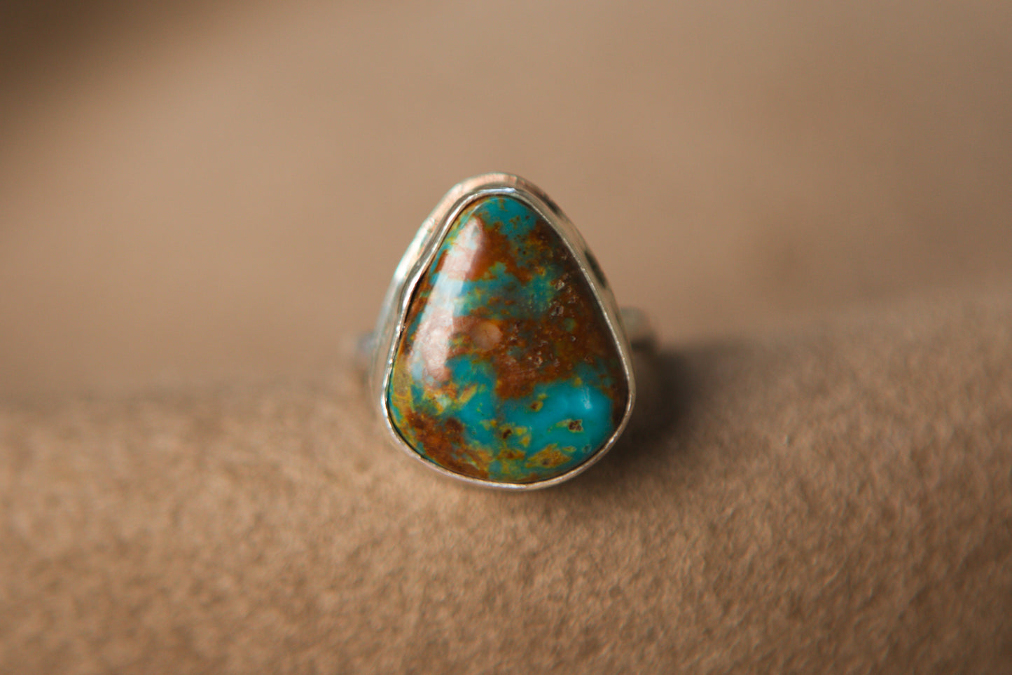 Teardrop Turquoise Statement Ring // Size 6.75
