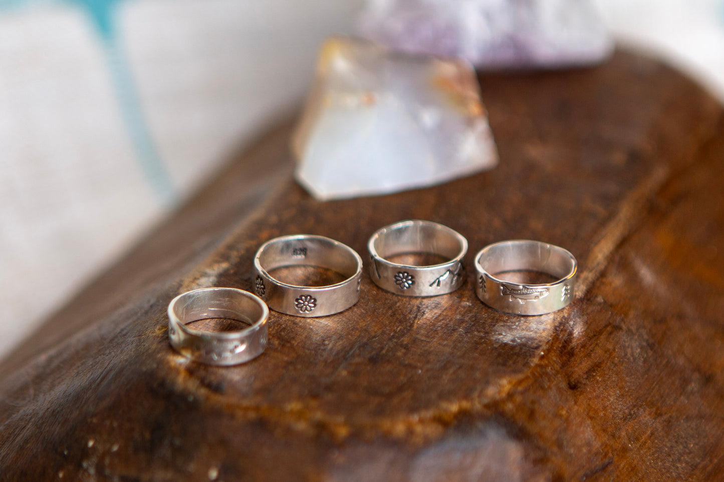 Sterling Silver Stacker Rings // Stamped, Textured & Plain (multiple sizes)