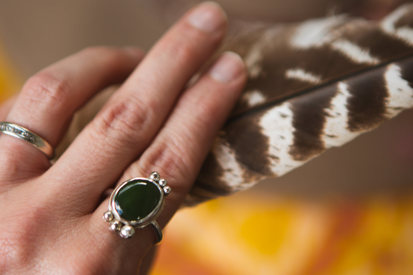 Jade Statement Ring // Size 7