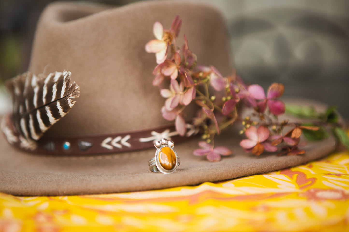 Tigers Eye Statement Ring // Size 6.75