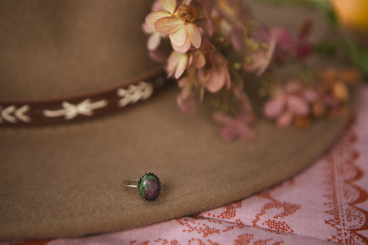 Stacker Gemstone Ring // Anyolite with Ruby multiple sizes