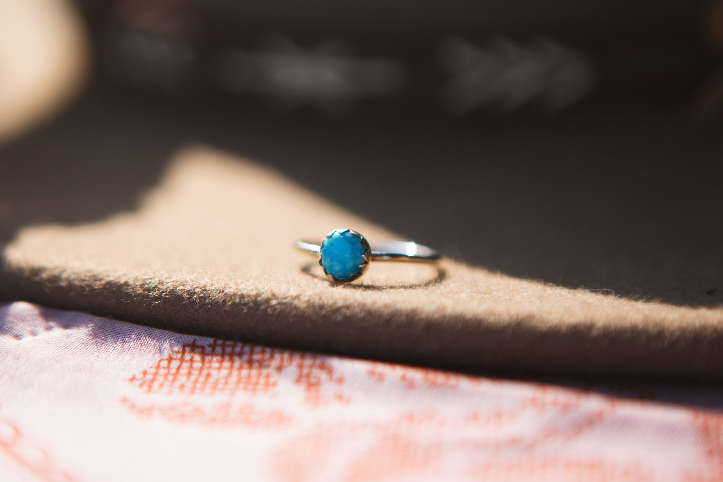 Stacker Gemstone Ring //  Round Kingman Turquoise (multiple sizes)