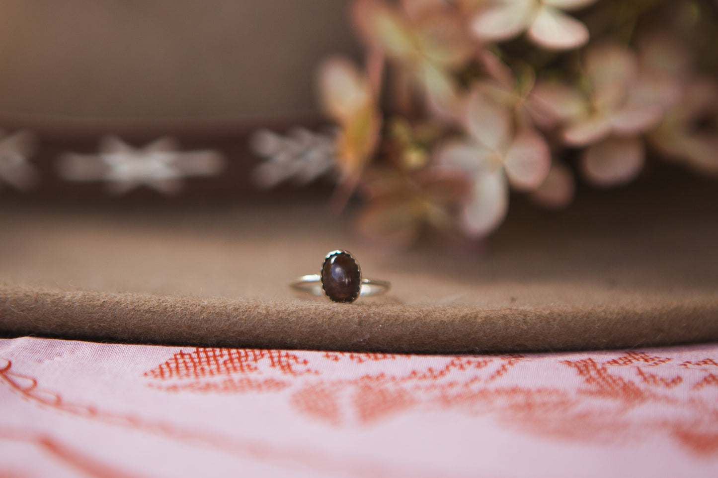 Stacker Gemstone Ring // Oregon USA Sunstone size 4