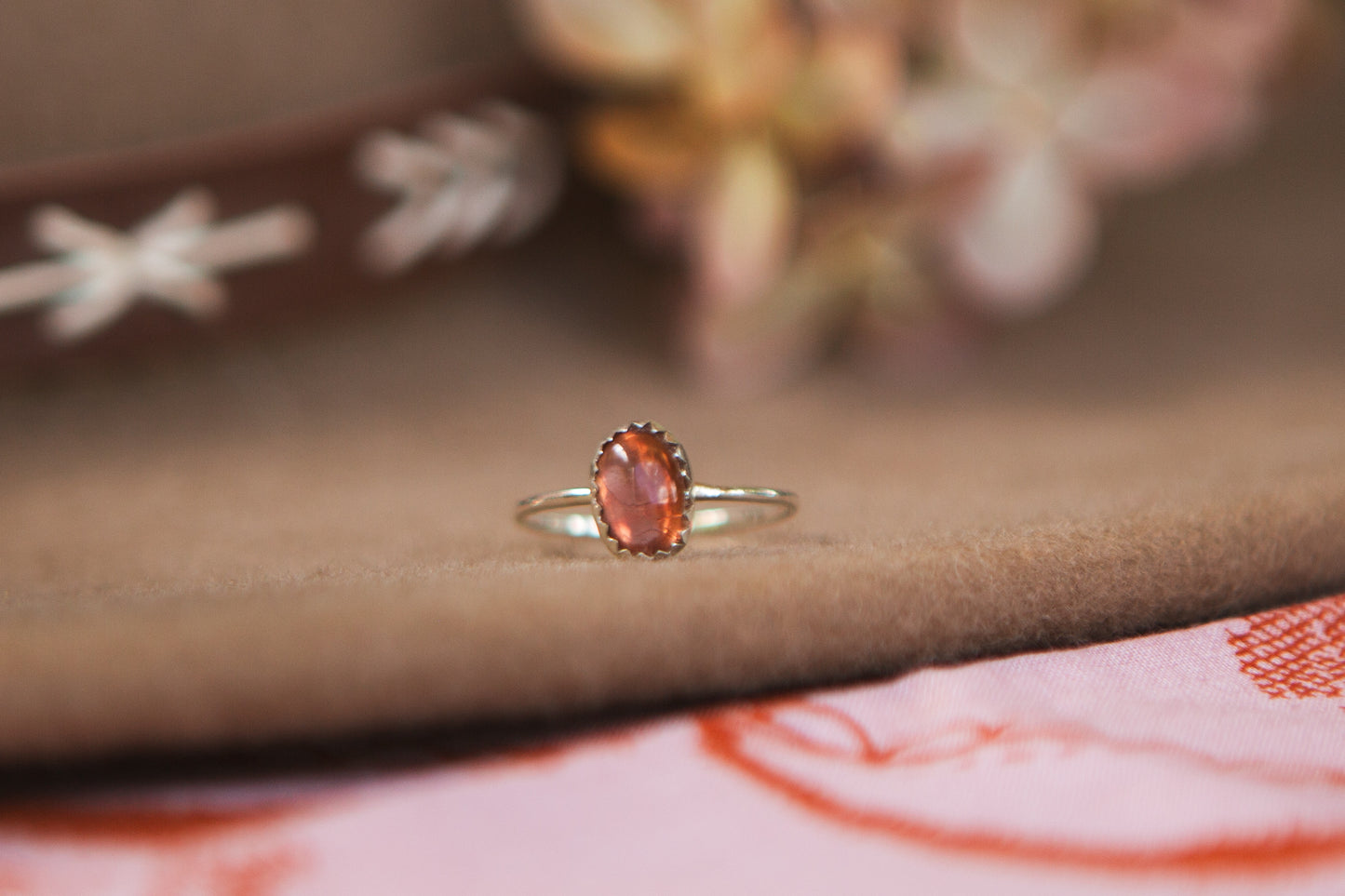 Stacker Gemstone Ring // Oregon USA Sunstone size 6