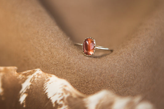 Stacker Gemstone Ring // Oregon USA Sunstone size 6