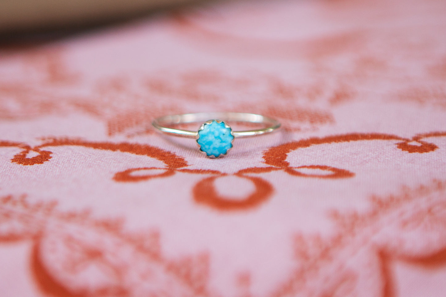 Stacker Gemstone Ring //  Round Kingman Turquoise (multiple sizes)