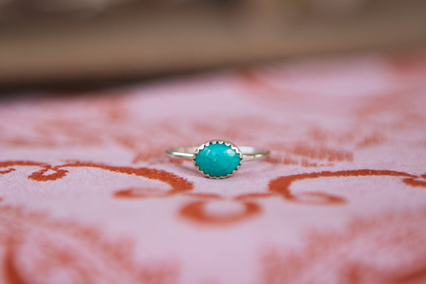 Stacker Gemstone Ring // Oval Kingman Turquoise (multiple sizes)