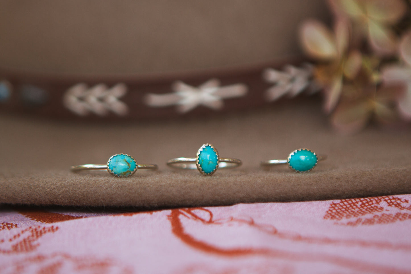 Stacker Gemstone Ring // Oval Kingman Turquoise (multiple sizes)